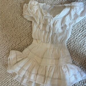 LoveShackFancy Cream Mini Dress